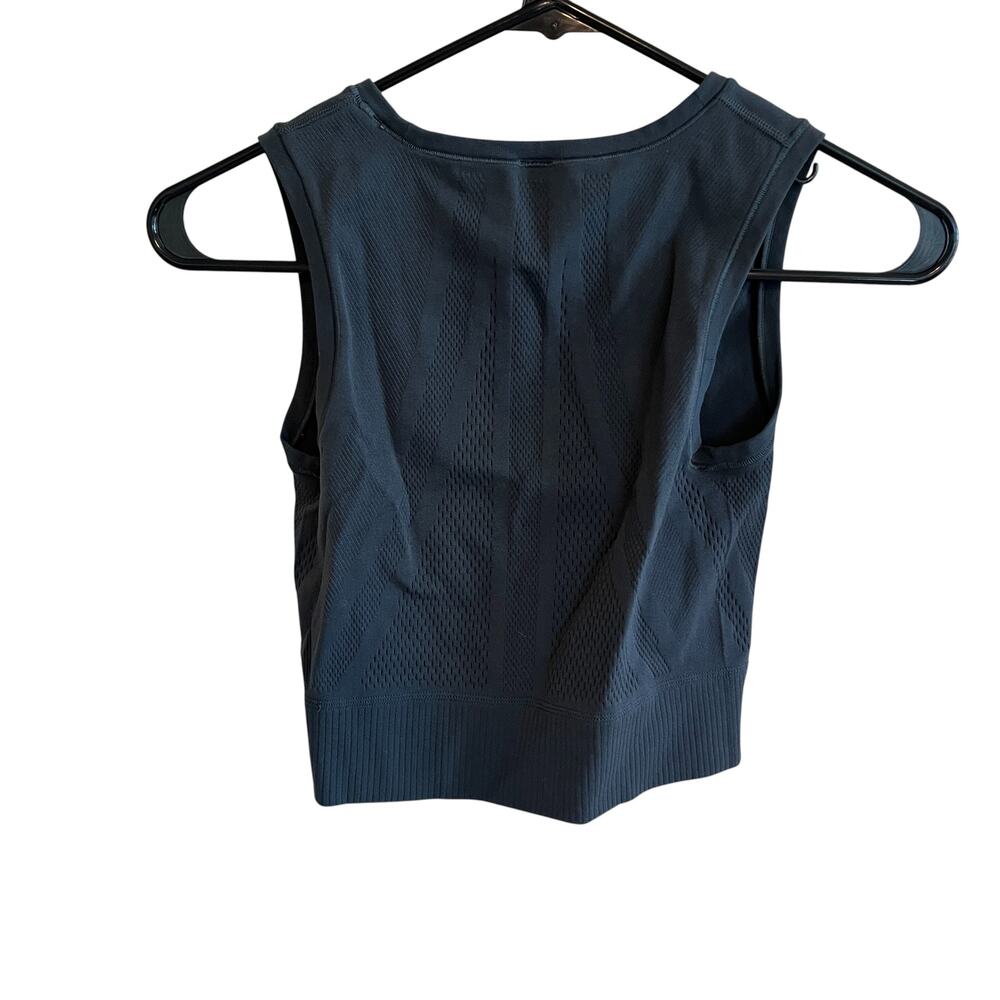 Athleta Mudra Mesh Cropped Tank Top Charcoal Gray Size Small / Medium - Picture 3 of 4